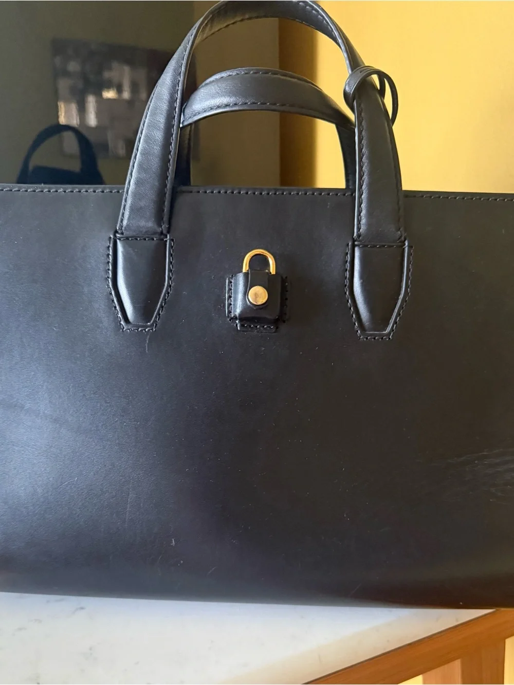 Alexander Wang Black Leather Satchel with Gold Hardware (Gently Used)